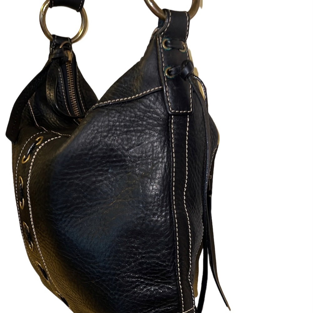 Authentic Vintage black Leather Coach crossbody /shoulder Bag F-10399 - Picture 7 of 11